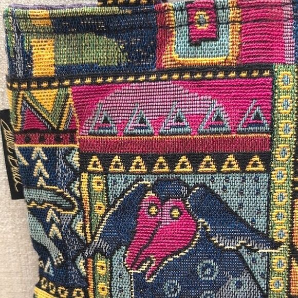 Laurel Burch Multicolor Tapestry Tote Bag Dog Cat Beads Sequins Shoulder Bag - Picture 6 of 14